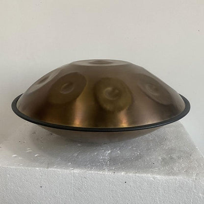 MiSoundofNature Ember Steel High End Handpan Drum 22 Inch 9/10/12 Notes, D Minor Amara Scale, Available in 432 Hz and 440 Hz