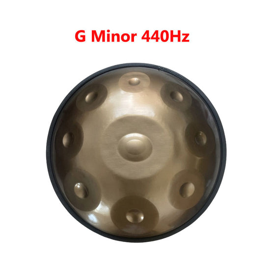MiSoundofNature Mini Handpan Drum High-end Stainless Steel Handmade in G Minor 9 Notes 18 Inches, Available in 432 Hz and 440 Hz