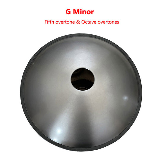 MiSoundofNature King Mini G Minor 18 Inch 9 Notes High-end Stainless Steel Hand Pan Drum, Available in 432 Hz and 440 Hz, - Gold-plated Sound Area