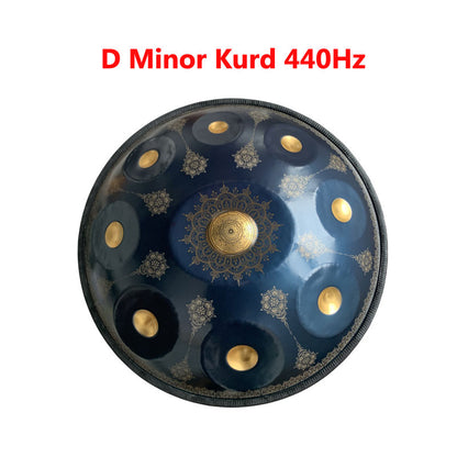 MiSoundofNature Royal Garden Kurd / Celtic Tonleiter d-Moll, 22 Zoll 9/10/12 Noten, handgefertigte Handpan Drum aus Nitridstahl, erhältlich in 432 Hz und 440 Hz 