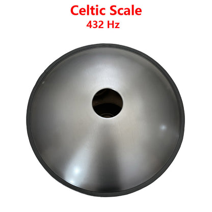MiSoundofNature Hand Pan Drum 22 Inches 10 Tones Kurd / Celtic Scale D Minor High-end Stainless Steel Handmade Performance Sound Healing Handpan, Available in 432 Hz and 440 Hz