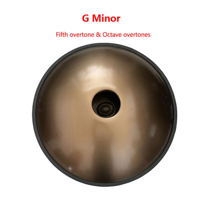 MiSoundofNature Mini Handpan Drum Stainless steel Hand Pan Drum in G Minor 9 Notes 18 Inches 432 Hz and 440 Hz - Datura Flowers