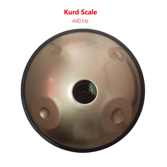 HLURU Customized Kurd D Minor High-end Stainless Steel Handpan Drum, Available in 432 Hz and 440 Hz, 22 Inch 13 Notes Percussion Instrument