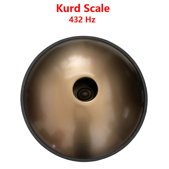 MiSoundofNature Sun God Handmade Hammering High-end 22 Inches 9 Tones Nitride Steel Handpan Drum, Available in 432 Hz and 440 Hz, Kurd Scale / Celtic Scale D Minor