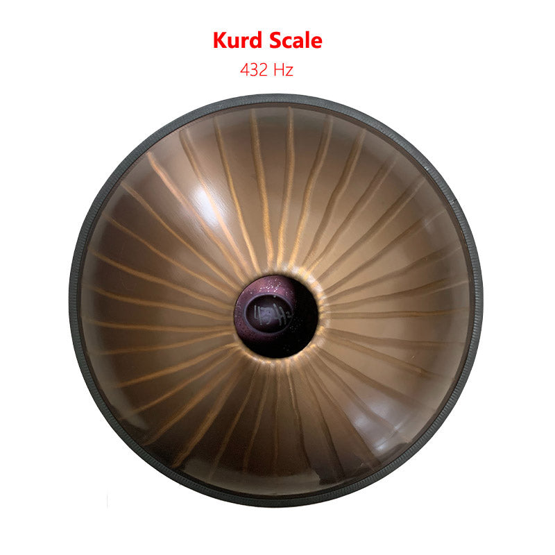 MiSoundofNature Sun God 22 Inch 9/10/12 Notes High-end Stainless Steel Handpan Drum, Kurd / Celtic D Minor, Available in 432 Hz and 440 Hz - Severe Quenching Heat Treatment