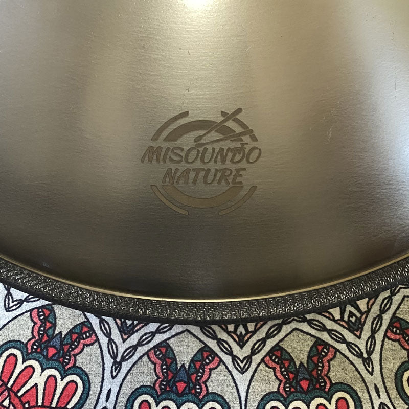 MiSoundofNature King Kurd / Celtic D-Moll 22 Zoll 9/10/12 Noten Edelstahl / Nitrierter Stahl Handpan-Trommel, erhältlich in 432 Hz und 440 Hz - Vergoldeter Klangbereich