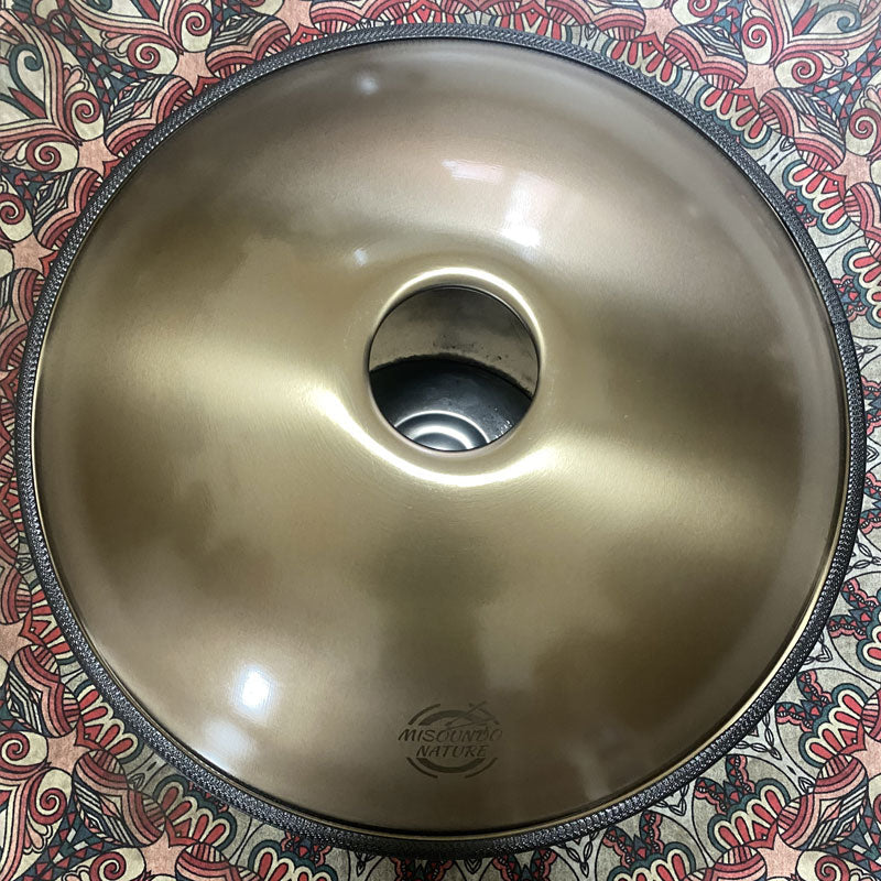 MiSoundofNature Customized Handpan Drum 22 Inch 10/11 Notes F3/F#3 Akepygnox Scale Stainless Steel/Nitrided Steel Percussion Instrument, Available in 432 Hz and 440 Hz