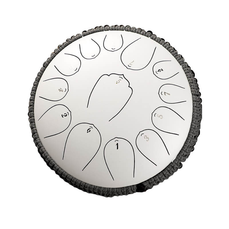 MiSoundofNature Huashu Upgrade Lotus Carbon Steel Tongue Drum 12'' 13 Tone C Key - 12 Inches / 13 Notes (11 colors) - MiSoundofNature