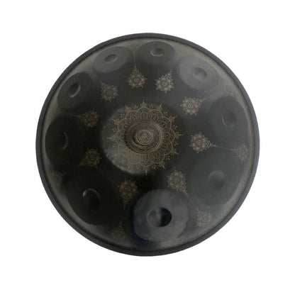 MiSoundofNature Customized Stainless Steel Handmade Customized Nitride Steel HandPan Drum D Minor Hijaz Scale 22 Inch 9/10/12 Notes Featured, Available in 432 Hz and 440 Hz