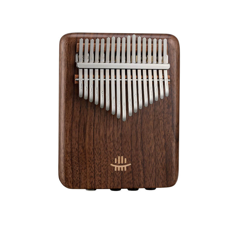 HLURU EQ 17 Key Flat Board Kalimba Thumb Piano, American Black Walnut / African Walnut Single Board C Tone Kalimba Instrument