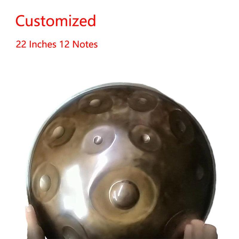 Customized C#3 Minor Kurd / Celtic - Master Version / Standard Version High-end Stainless Steel Handpan Drum, Available in 432 Hz and 440 Hz, 22 Inch 9/10/11/12/14/16 Notes Professional Performances Percussion Instrument - HLURU