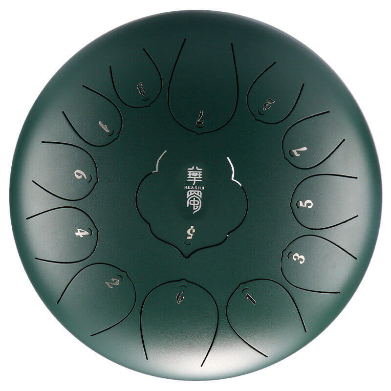 MiSoundofNature Huashu Lotus Carbon Steel Tongue Drum 12 Inches 13 Notes C Major Percussion Instrument - MiSoundofNature