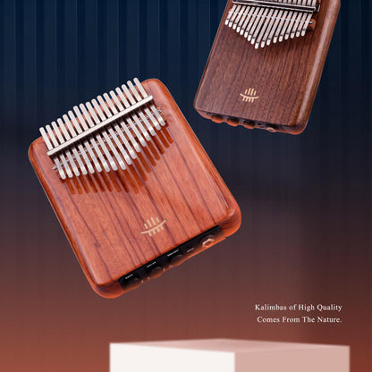HLURU EQ 17 Key Flat Board Kalimba Daumenklavier, amerikanisches Schwarznuss-/afrikanisches Walnuss-Einzelbrett-C-Ton-Kalimba-Instrument 