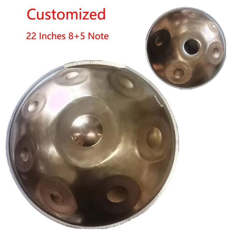 Customized B2 Master Version High-end Stainless Steel Handpan Drum, Available in 432 Hz and 440 Hz, 22 Inch 9/10/13/15 Notes Professional Performances Percussion Instrument - HLURU