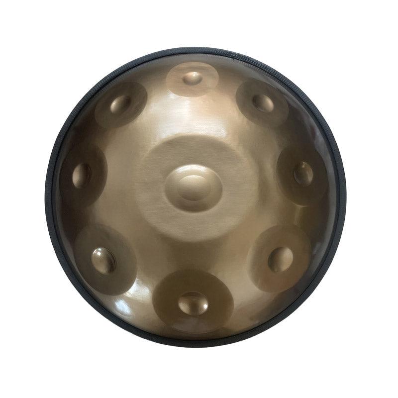 HLURU Mini Handpan Drum High-end Stainless Steel Handmade Kurd Scale G Minor 9 Notes 18 Inches, Available in 432 Hz and 440 Hz - HLURU