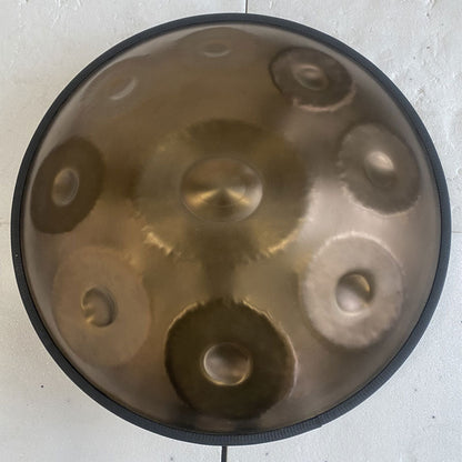 MiSoundofNature Ember Steel High End Handpan Drum 22 Inch 9/10/12 Notes, D Minor Amara Scale, Available in 432 Hz and 440 Hz