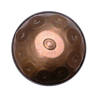 MiSoundofNature Customized Epiphany Entirely Handmade Handpan Drum - C Major Stainless Steel 22 In 9/10/12 Notes, Available in 432 Hz & 440 Hz