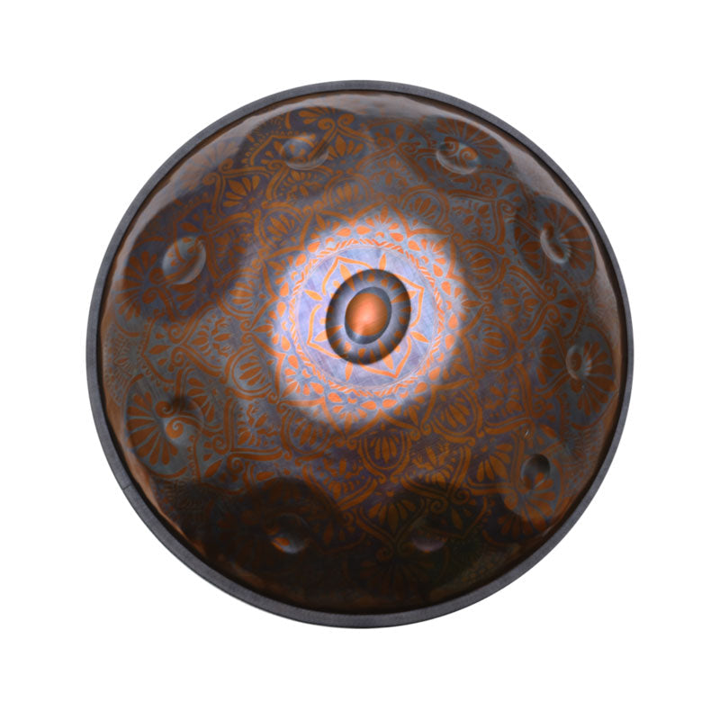 MiSoundofNature Customized Epiphany Entirely Handmade Handpan Drum - Hijaz Scale D Minor Stainless Steel 22 In 9/10/12 Notes, Available in 432 Hz & 440 Hz