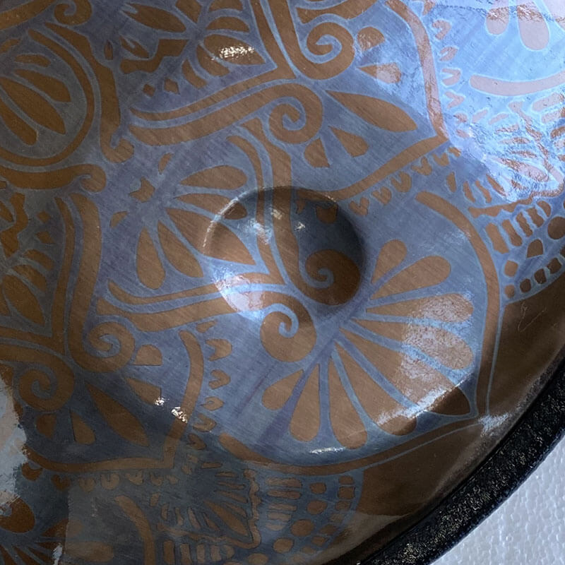 MiSoundofNature Customized Epiphany Entirely Handmade Handpan Drum - Hijaz Scale D Minor Stainless Steel 22 In 9/10/12 Notes, Available in 432 Hz & 440 Hz