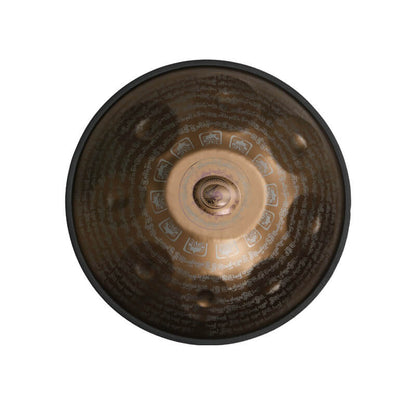MiSoundofNature Maßgeschneiderte Sanskrit C-Dur 22 Zoll 9/10/12 Noten Handpan Drum aus Edelstahl/Nitridstahl, erhältlich in 432 Hz und 440 Hz 