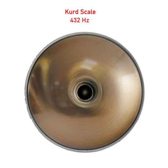 MiSoundofNature Customized Mountain Rain Stainless Steel Handpan Drum, Kurd Scale D Minor, Available in 432 Hz and 440 Hz, High-end 22 Inch 12 Notes Percussion Instrument