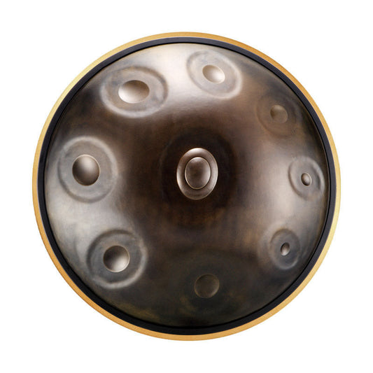 HLURU Level A Upgrade Bronze Kurd Scale D Minor 22 Inch 9/10 Notes 1.2mm Nitride Steel Handpan Drum, Available in 440 Hz, High-end Percussion Instrument
