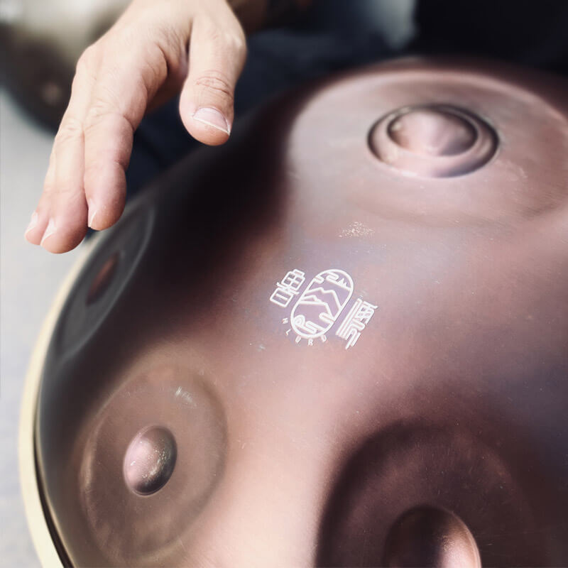 MiSoundofNature Level A Upgrade Bronze Kurd Scale D Minor 22 Inch 9/10 Notes Nitride Steel Handpan Drum, Available in 440 Hz, High-end Percussion Instrument