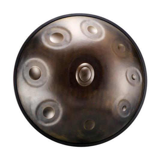 HLURU Level B Upgrade Bronze Kurd Scale D Minor 22 Inch 9/10 Notes 1.2mm Nitride Steel Handpan Drum, Available in 440 Hz, High-end Percussion Instrument