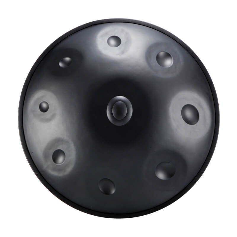 MiSoundofNature Level B Upgrade Space Grey Kurd Scale D Minor 22 Inch 9/10 Notes Nitride Steel Handpan Drum, Available in 440 Hz, High-end Percussion Instrument - MiSoundofNature