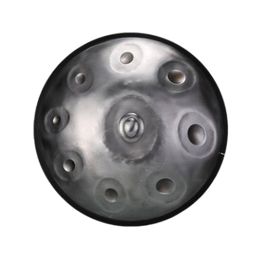 HLURU Level C Upgrade Space Silver Kurd Scale D Minor 22 Inch 9 Notes 1.2mm Stainless Steel Handpan Drum, Available in 440 Hz, High-end Percussion Instrument