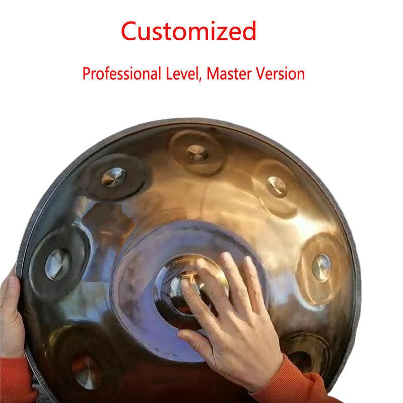 Customized C#3 Master Version / Standard Version High-end Stainless Steel Handpan Drum, Available in 432 Hz and 440 Hz, 22 Inch 9/10/11/15/17 Notes Professional Performances - HLURU