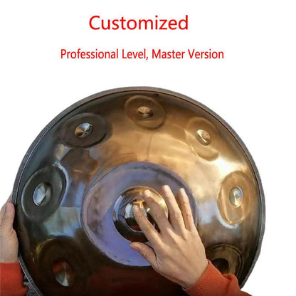 Customized G2 Double bass / G3 Hijaz Master Version High-end Stainless Steel Handpan Drum, Available in 432 Hz and 440 Hz, 22 Inch 3/12/13/16/17 Notes Professional Performances - HLURU