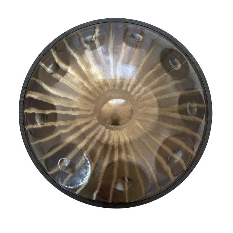 HLURU Sun God 22 Inch 9/10/12 Notes High-end Stainless Steel Handpan Drum, Kurd / Celtic D Minor, Available in 432 Hz and 440 Hz - Severe Quenching Heat Treatment - HLURU