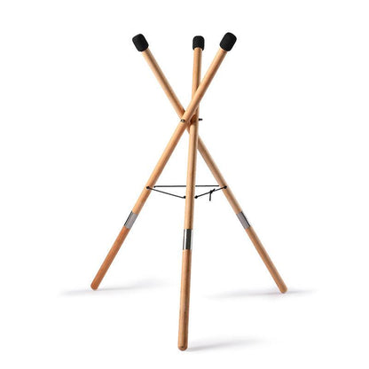 HLURU Steel Tongue Drum Bracket, Steel Drum Handpan Stand, Solid Beech Wood Tripod Structure Tank Drum Holder, Ideal for 10 to 22 Inch Percussion Instrument - HLURU