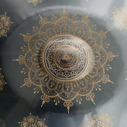 MiSoundofNature Mandala Pattern Handmade Nitride Steel Handpan Drum Kurd Scale / Celtic Scale D Minor 22 Inch 9 Notes Featured, Available in 432 Hz and 440 Hz