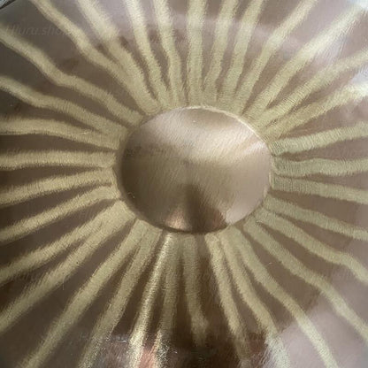 MiSoundofNature Sun God 22 Zoll 9/10/12 Noten Hochwertige Handpan Drum aus Edelstahl, Kurd / Celtic d-Moll, erhältlich in 432 Hz und 440 Hz – strenge Abschreckungswärmebehandlung 