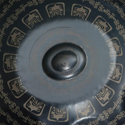 MiSoundofNature Customized Sanskrit D Minor Hijaz Scale 22 Inch 9/10/12 Notes Stainless Steel / Nitride Steel Handpan Drum, Available in 432 Hz & 440 Hz