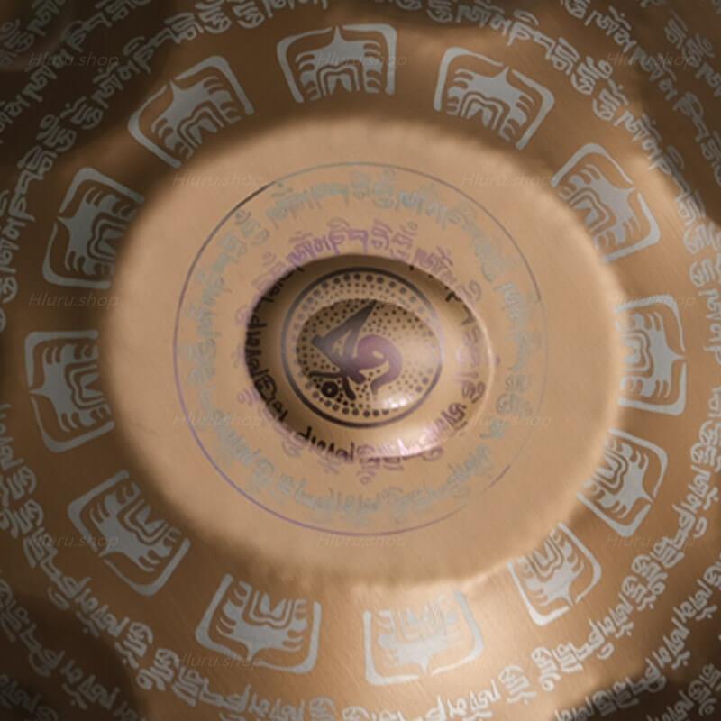 MiSoundofNature Customized Sanskrit D Minor Hijaz Scale 22 Inch 9/10/12 Notes Stainless Steel / Nitride Steel Handpan Drum, Available in 432 Hz & 440 Hz