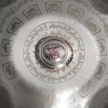 Customized MiSoundofNature Sanskrit E La Sirena Scale 22 Inch 9/10/12 Notes Stainless Steel / Nitride Steel Handpan Drum, Available in 432 Hz & 440 Hz