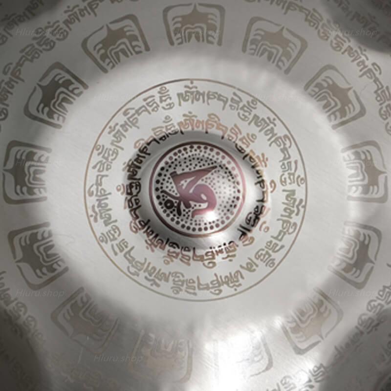 MiSoundofNature Customized Sanskrit D Minor Sabye Scale 22 Inch 9/10/12 Notes Stainless Steel / Nitride Steel Handpan Drum, Available in 432 Hz & 440 Hz