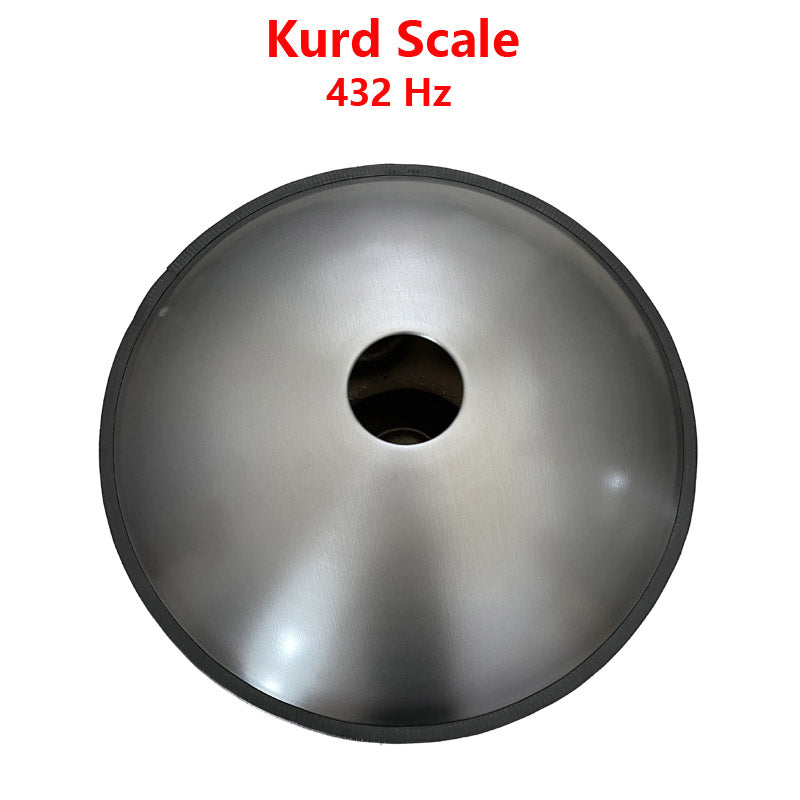 Misoundofnature Royal Garden Mini Handpan Drum Handmade Kurd Scale G Minor 18 Inch 9 Notes, Available in 432 Hz and 440 Hz, Featured High-end Stainless Steel Percussion Instrument - Gold-plated Sound Area, Laser engraved Mandala pattern. Never fade.