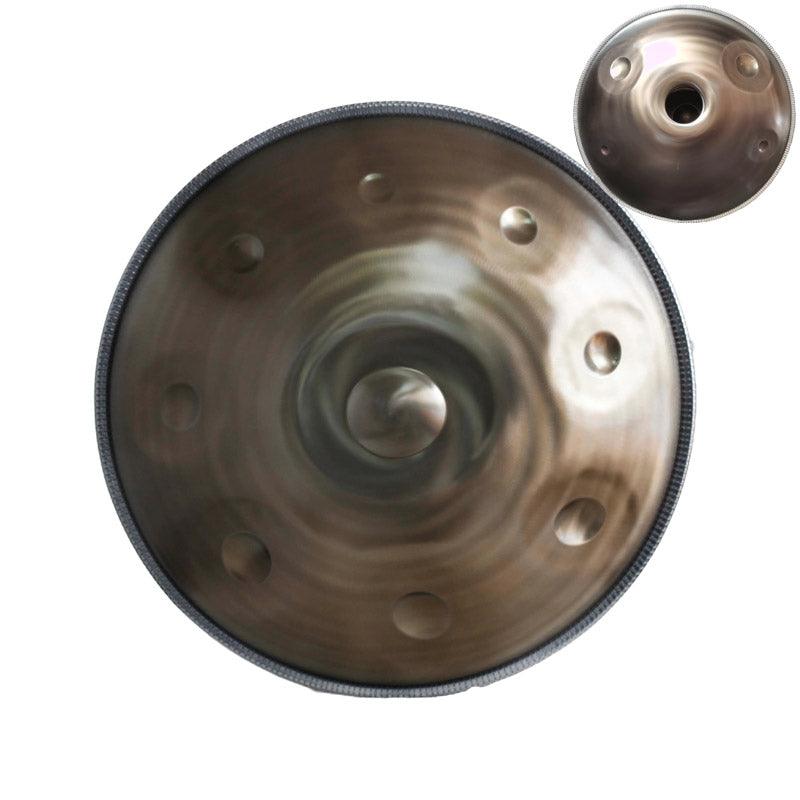 Customized Mountain Rain High-end Stainless Steel Handpan Drum, Available in 432 Hz and 440 Hz, D Minor 22 Inch 13 (9+4) Notes Percussion Instrument - HLURU