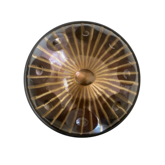 MiSoundofNature Sun God D Minor Amara Scale 22 Inch 9 Notes High-end Stainless Steel Handpan Drum, Available in 432 Hz and 440 Hz