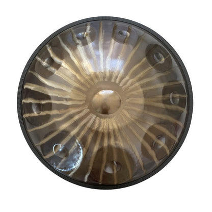 Customized MiSoundofNature Sun God E La Sirena Scale 22 Inch 9/10/12 Notes High-end Stainless Steel Handpan Drum, Available in 432 Hz and 440 Hz