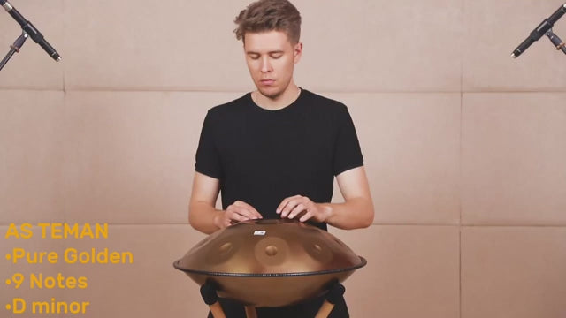 AS TEMAN Handpan Pure Golden 9 Notes D Minor Scale Hangdrum with gift set