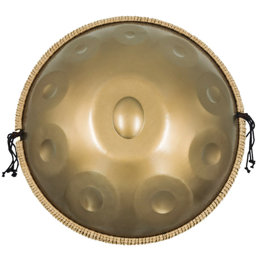MiSoundofNature STL Handpan Drum Pure Golden 22 Zoll 10 Noten D-Moll Kurd Scale Hangdrum