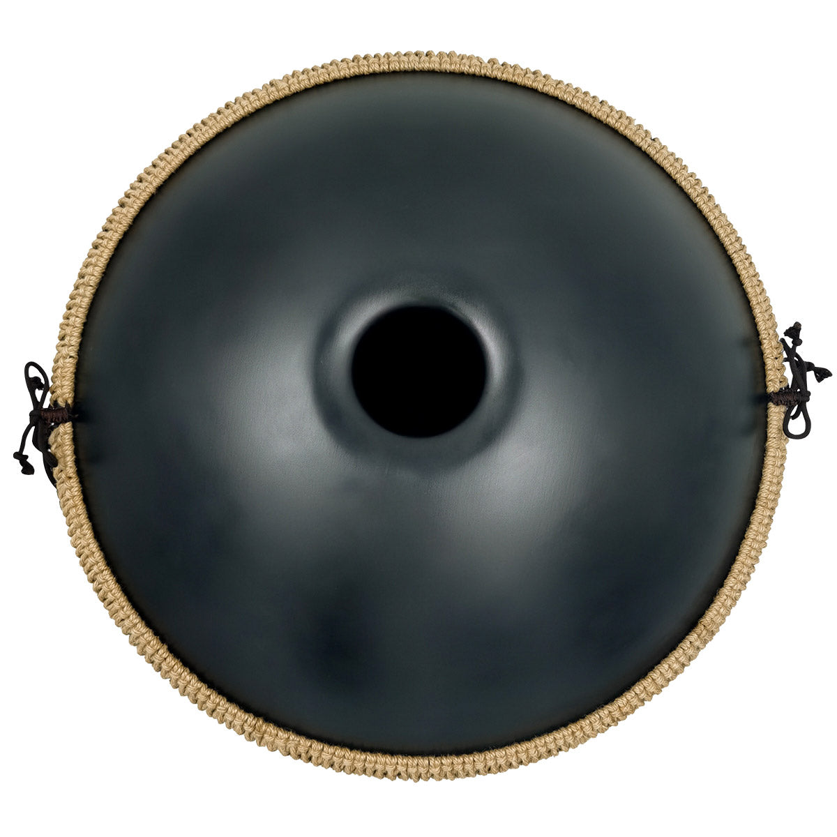 MiSoundofNature DC Handpan Drum Pure Black 22 Zoll 10 Noten D-Moll Kurd Scale Hangdrum