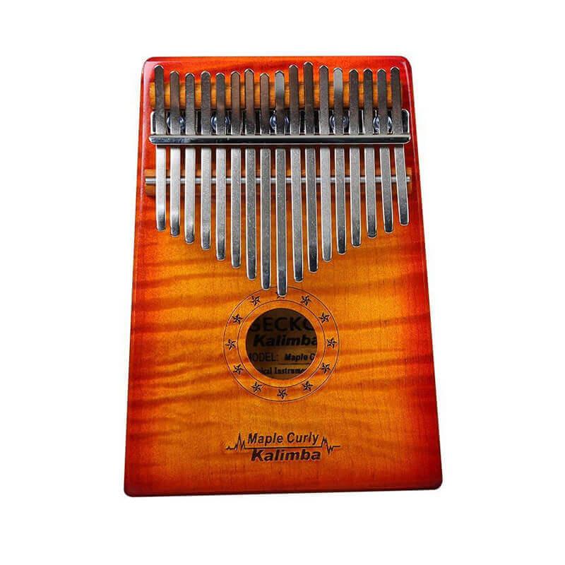 MiSoundofNature Kalimba 17 Keys Thumb Piano, Hollow C Tone Kalimba Instrument, Curly Maple Round Hole Opening Box Resonace Single Board Trepanning - MiSoundofNature