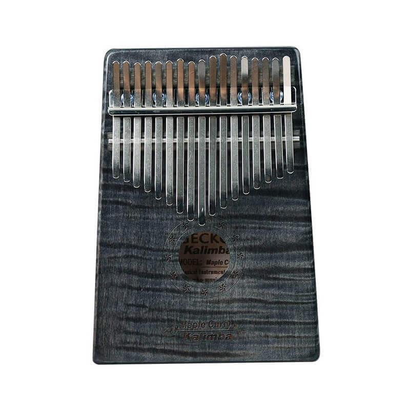 MiSoundofNature Kalimba 17 Keys Thumb Piano, Hollow C Tone Kalimba Instrument, Curly Maple Round Hole Opening Box Resonace Single Board Trepanning - MiSoundofNature