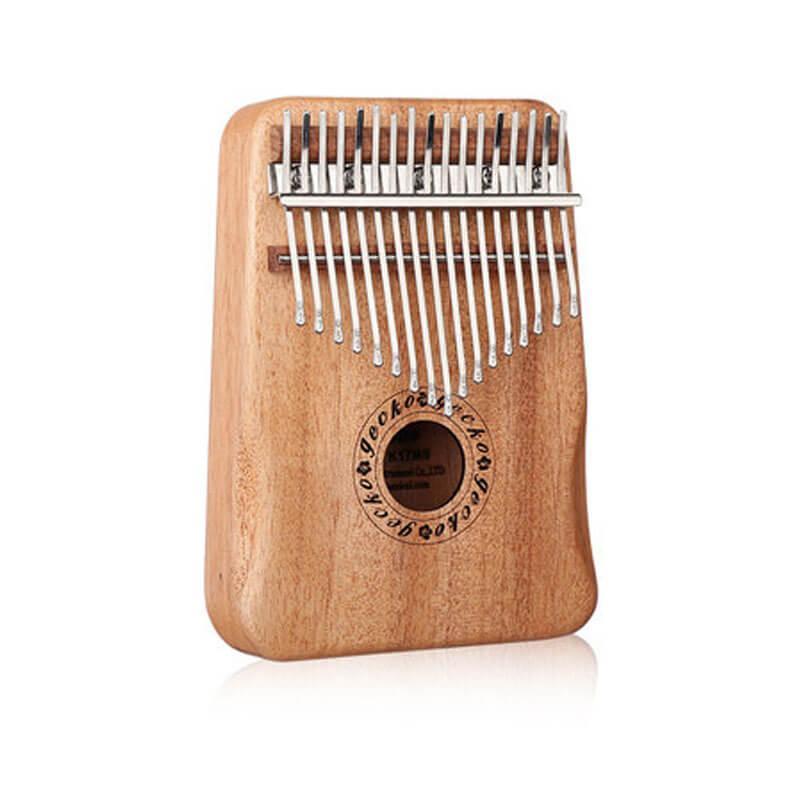 MiSoundofNature Kalimba 17 Keys Thumb Piano, Hollow C Tone Kalimba Instrument, Mahogany Core Armrest Round Hole Opening Box Resonace Single Board Trepanning - MiSoundofNature